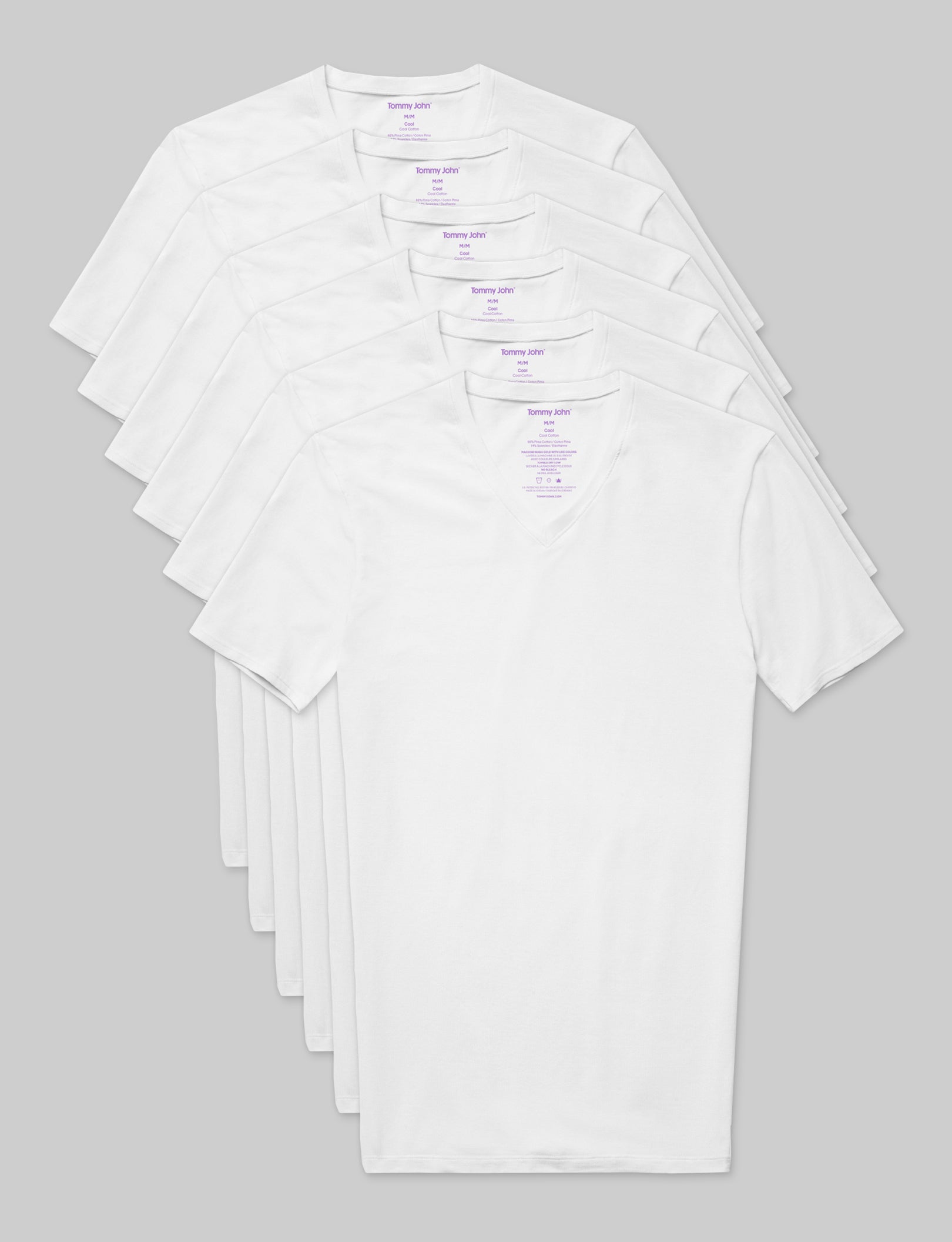 Cool Cotton High V-Neck Stay-Tucked Undershirt (6-Pack)