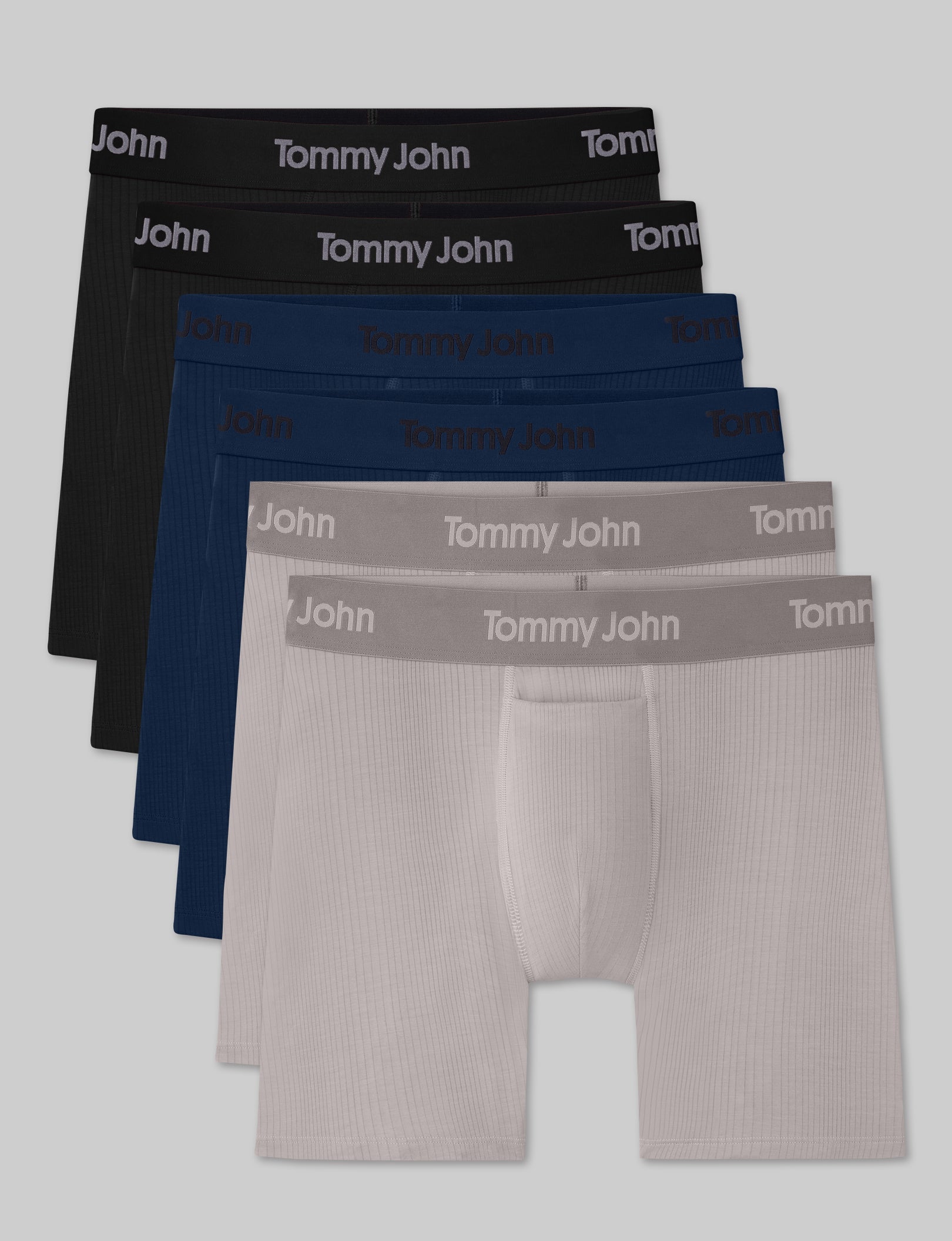 Second Skin Luxe Rib Mid-Length Boxer Brief 6" (6-Pack)